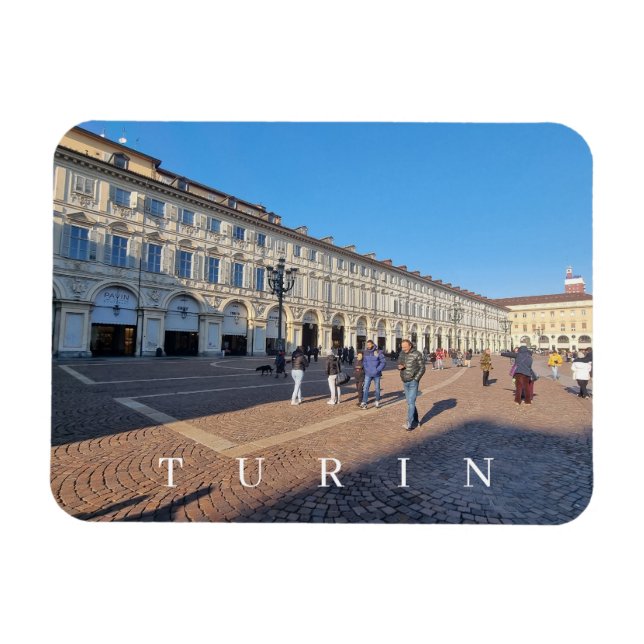 Turin Piazza San Carlo - visa kylmagnet Magnet (Horisontell)