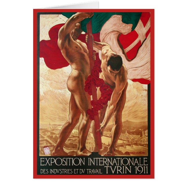 Turin världs mässa 1911 hälsningskort (Framsidan)