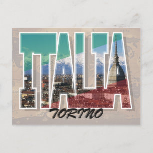 Turin, vykort för Italien