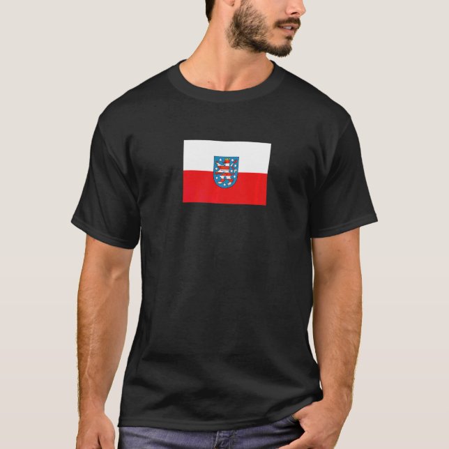 Turingiaflagga T Shirt (Framsida)