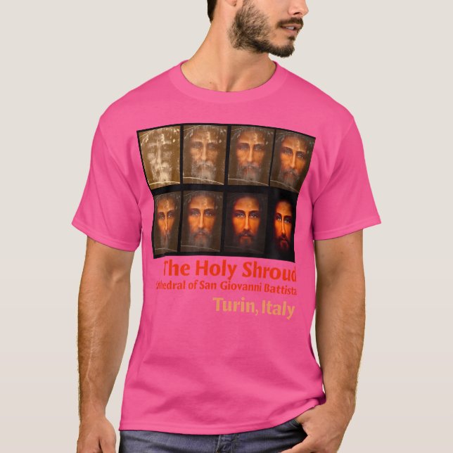 Turinskning Heligan Ansikte av Jesus provfaser T Shirt (Framsida)