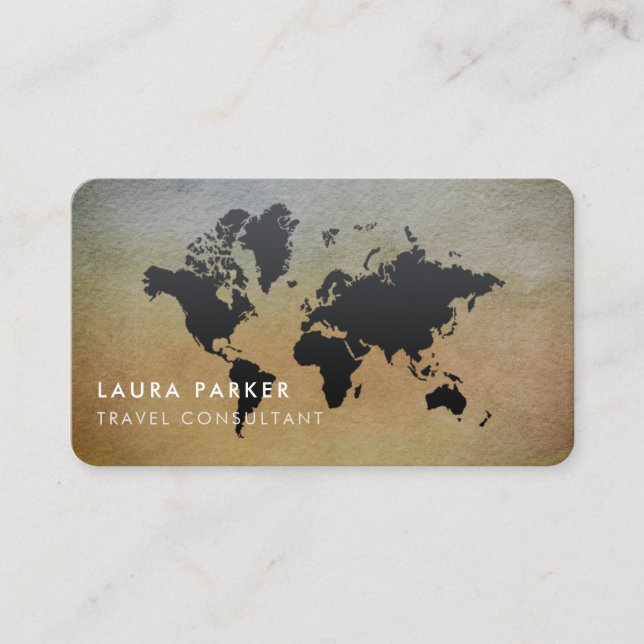 Turism för svart för vattenfärg för visitkort (Framsida)