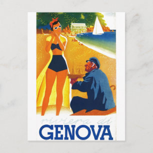 Turism för vintageGenova italien Vykort