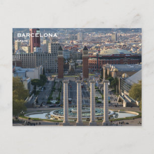 Turism i Barcelona Vintage resor, Spanien - Postca Vykort