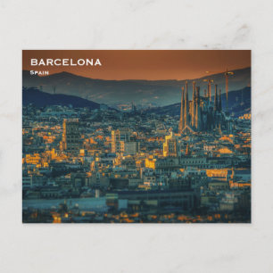 Turism i Barcelona Vintage resor, Spanien - Postca Vykort