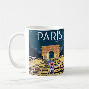 Turism i Paris Frankrike Vintage resor Kaffemugg
