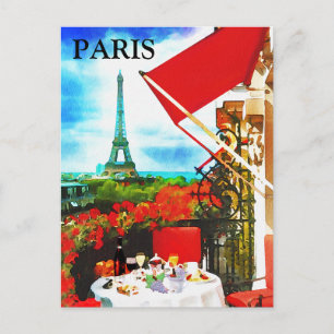 Turism i Paris Vintage resor Vykort