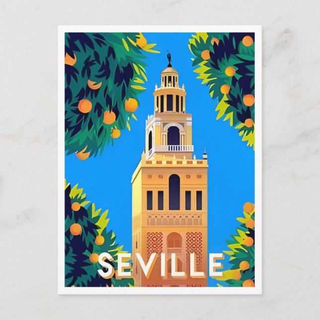 Turism i staden Sevilla i Sevilla i Spanien Vykort (Framsida)