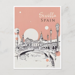 Turism i staden Sevilla i Sevilla i Spanien Vykort