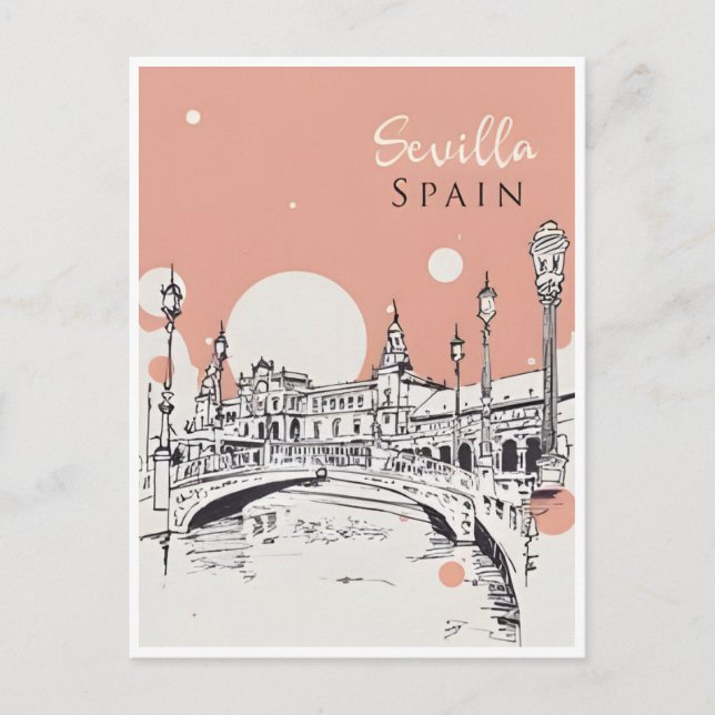 Turism i staden Sevilla i Sevilla i Spanien Vykort (Framsida)