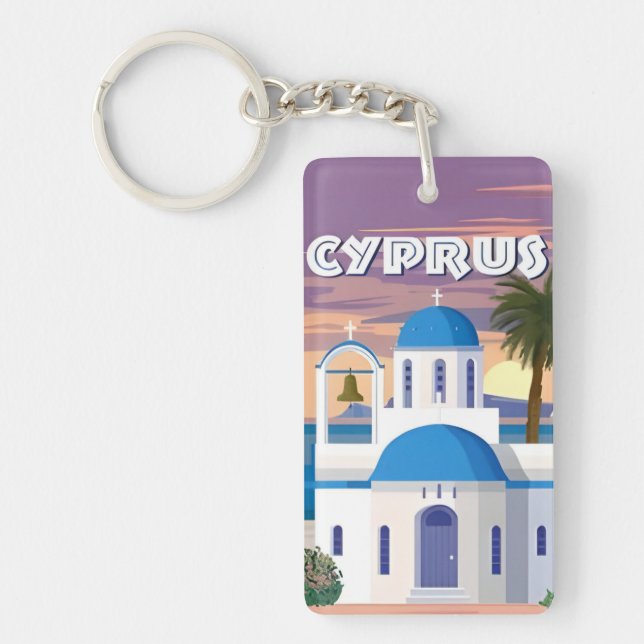Turism i vintage resor retro souvenir Cyprus (Framsidan)