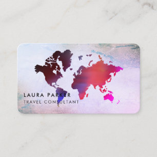 Turismbokning för Agent Watercolor World Map Visitkort