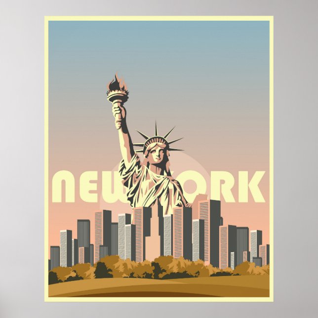 Turismen i New York poster, efterformning, staty Poster (Framsidan)