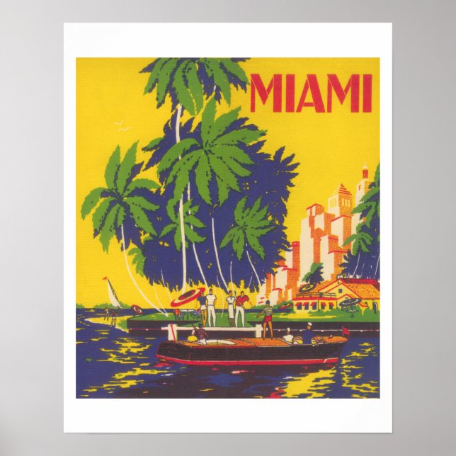Turismen Miami Florida vintage 1930-talet Poster (Framsidan)