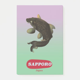 Turismen Sapporo Japan Vintage stil poster Post-it Block