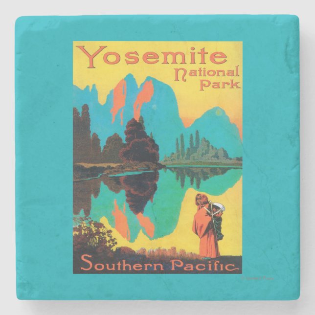 Turist- affisch - Yosemite nationalpark, CA Stenunderlägg (Framsidan)