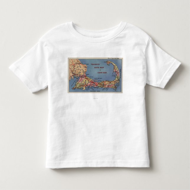 Turist Auto karta av uddtorsk Tee Shirt (Framsida)