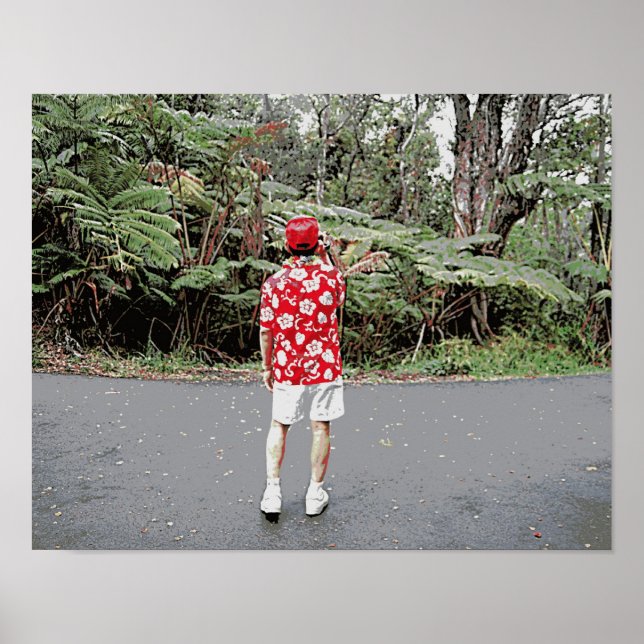 Turist i Hawaiian Shirt Poster (Framsidan)