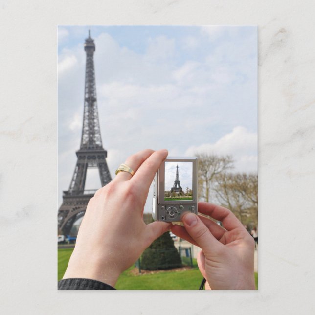 Turist i Paris Vykort (Framsida)