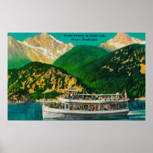 Turist- Steamer på Diablo sjön, Skagit Poster