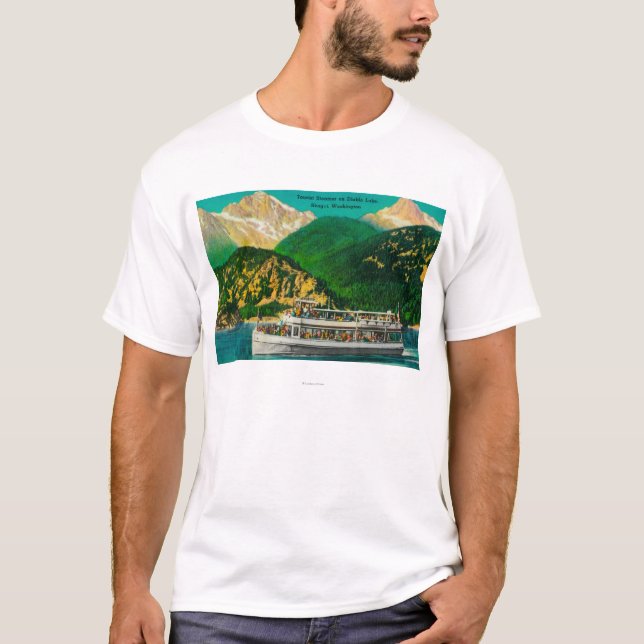Turist- Steamer på Diablo sjön, Skagit T-shirt (Framsida)