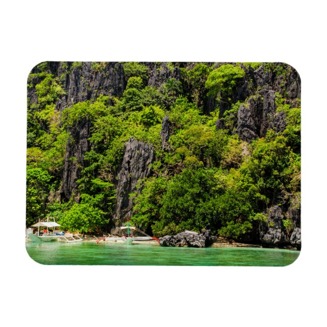 Turist vid Bacuit-arkipelagen Magnet (Horisontell)