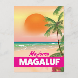Turistaffe på stranden i Magaluf Majorca Vykort