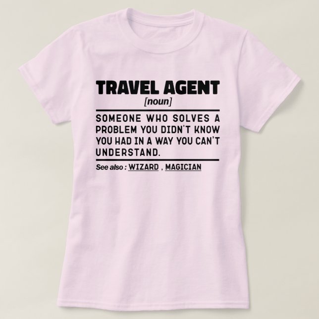 Turistassistenten för Agent Noun-utlämningsturist T Shirt (Design framsida)