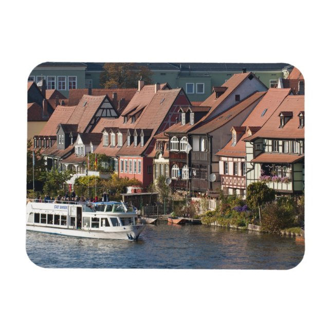 Turistbåt i Lilla Venedig och floden Regnitz Magnet (Horisontell)