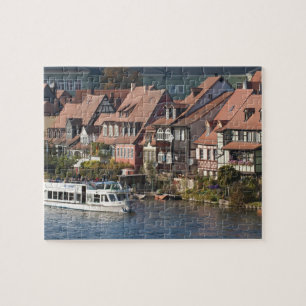 Turistbåt i Little Venice och floden Regnitz Pussel