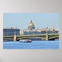 Turistbåt, Nevafloden, St. Petersburg, Ryssland Poster