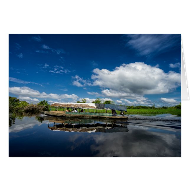 Turistbåtens reflektion hälsningskort (Framsidan Horizontal)