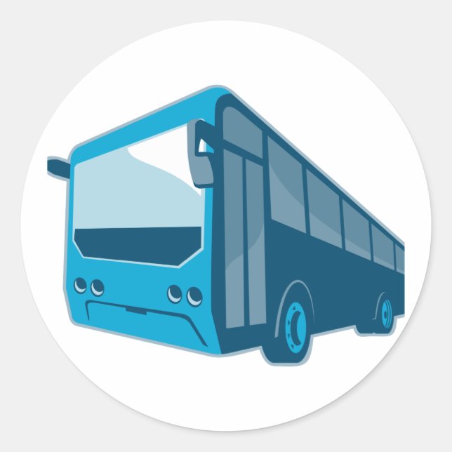 turistbuss, buss runt klistermärke (Framsida)