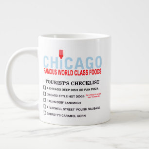 Turistchecklista över kända Chicago-matar Jumbo Mugg