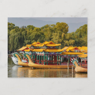 Turistdrake båtar Kunming Lake Vykort