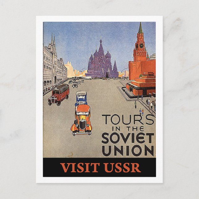 Turister i Sovjetunionen, besök Sovjetunionen, vin Vykort (Framsida)
