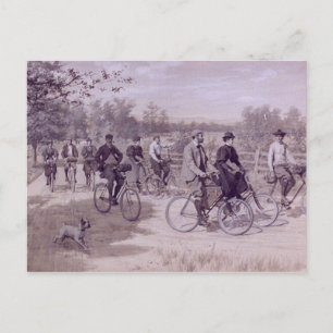 Turister Riding Bicycles Vykort