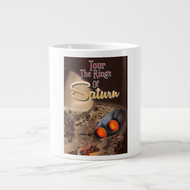 Turistera Saturnus ringar Resaaffisch. Jumbo Mugg (Framsidan)