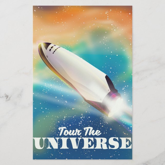 Turistera Universum rymdkonst. Brevpapper (Framsida)