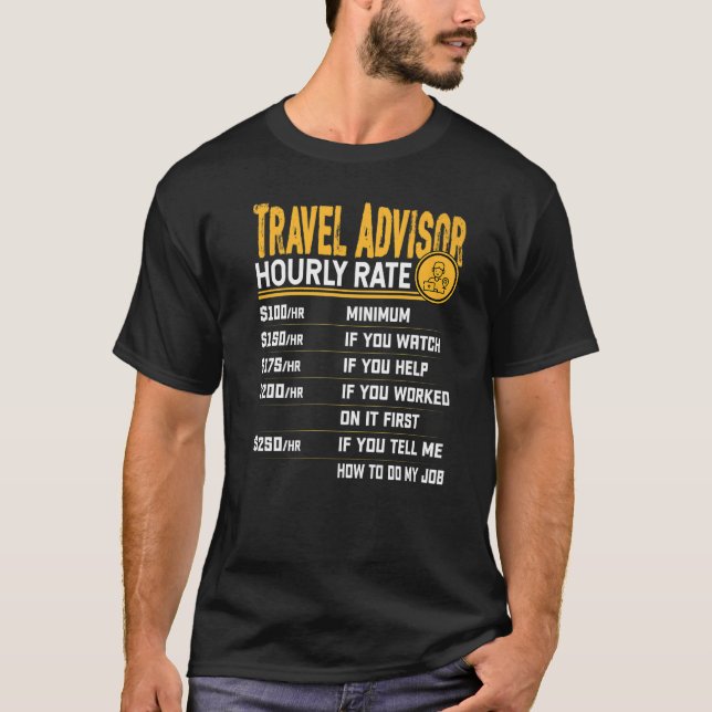 Turistguide för timtaxering av resetjänstrådgivare t shirt (Framsida)