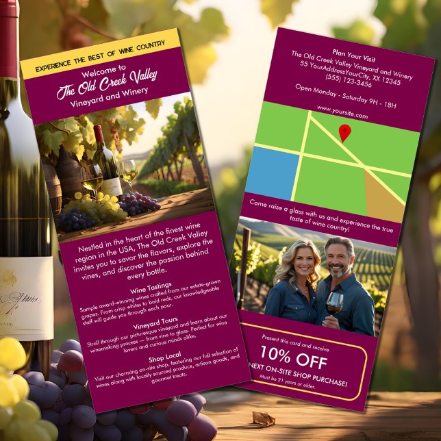 Turistinfo marknadsföring vineyard vinery bordeaux reklamkort (Skapare uppladdad)