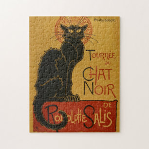 Turistkåpens Chatta Noir Black Cat Vintage Illustr Pussel