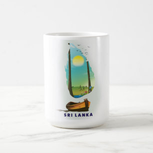 Turistnäringen i Sri Lanka som karta poster. Magisk Mugg