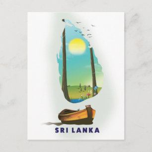 Turistnäringen i Sri Lanka som karta poster. Vykort