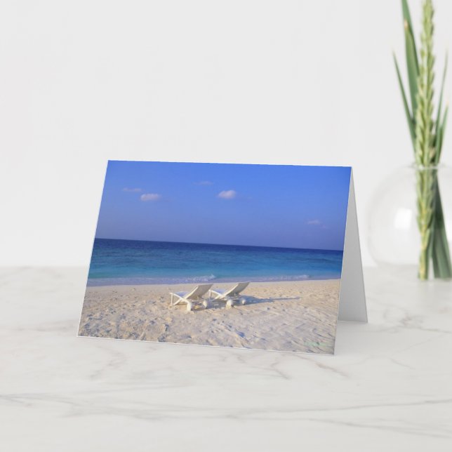 Turiststolar på stranden - anpassade kort (Framsida)