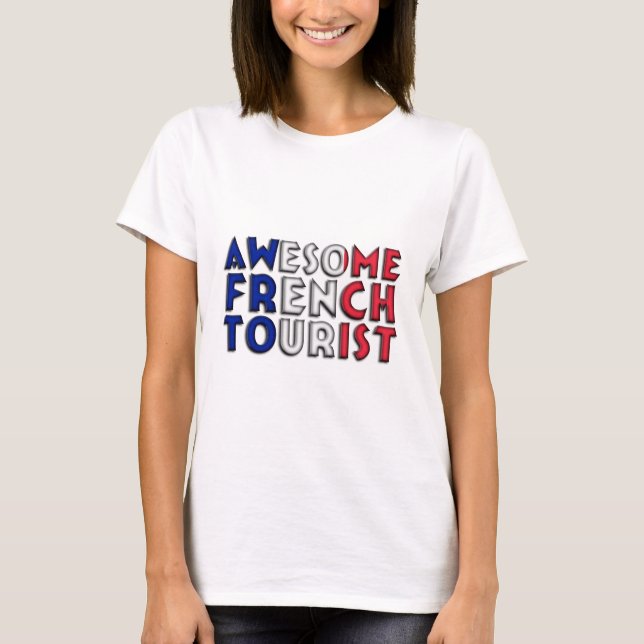 Turisttålighet i Fantastisk, Flagga Paris Typograf T-shirt (Framsida)