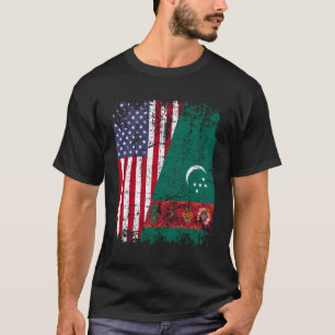 Turk Roots Halamerikansk Flagga Usa Turkistan Flag T Shirt