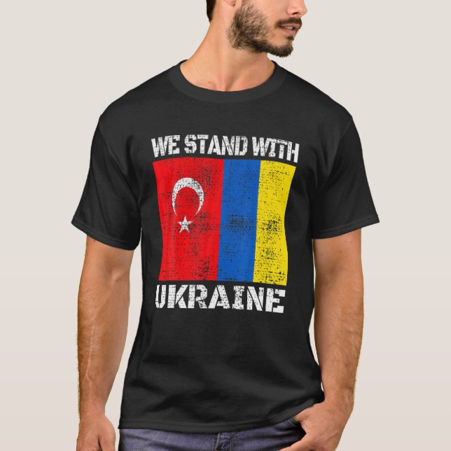 Turk Support Ukrainska Vi står för Ukraina Turke T Shirt (Framsida)