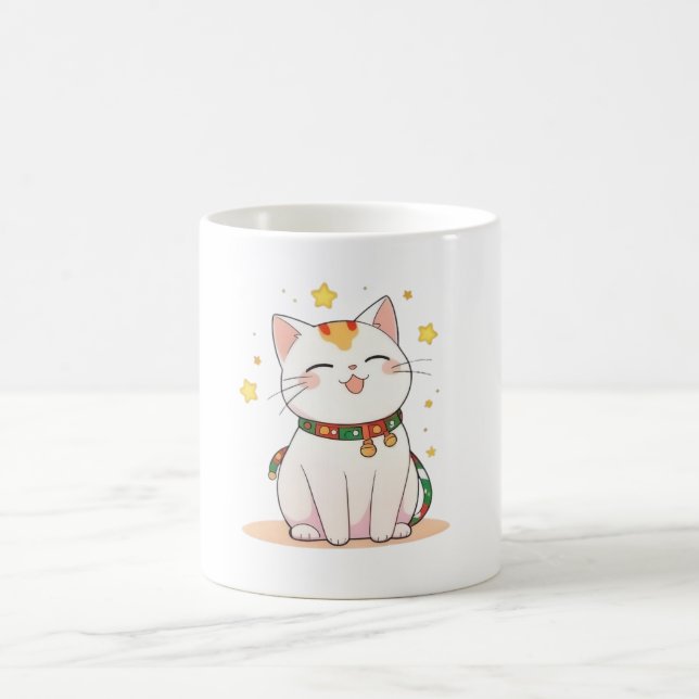 Turkatta med stjärnor Kawaii-design Kaffemugg (Center)