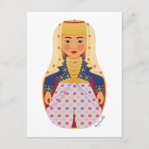 Turkbrud Matryoshka vykort